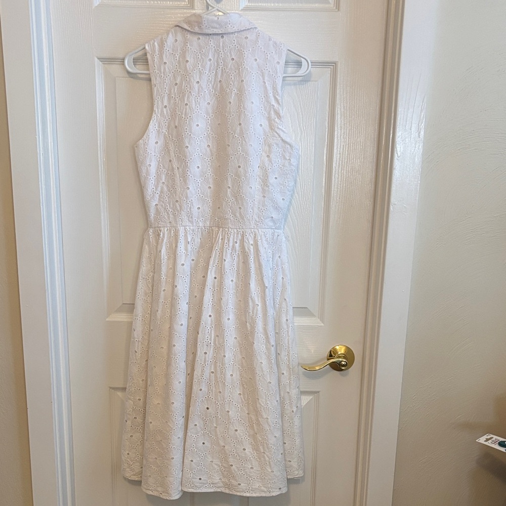 Madison Leigh White Eyelet Lace Dress Fully Lined Event Ready Size 8 EUC - Picture 6 of 11